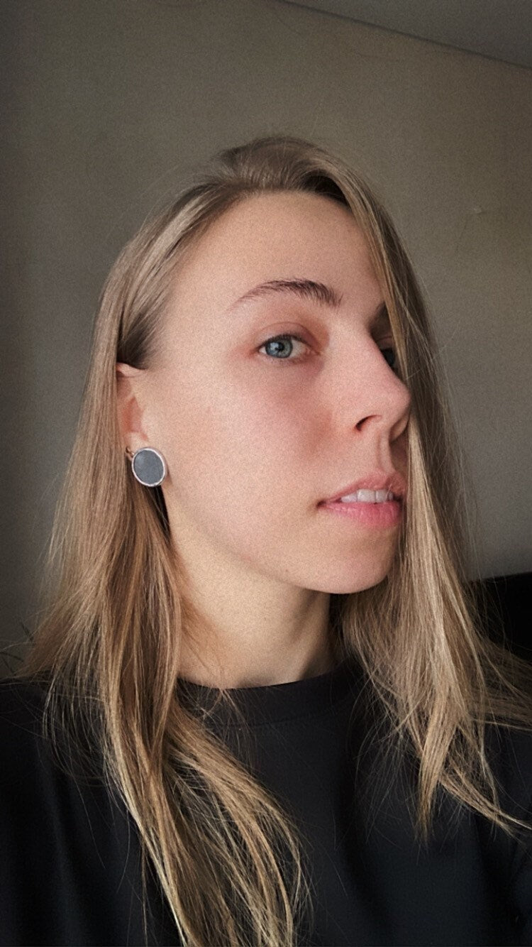 Stained Glass Mirror Stud Earrings: Stainless Steel, Minimalist Jewelry, 10 mm, 20 mm
