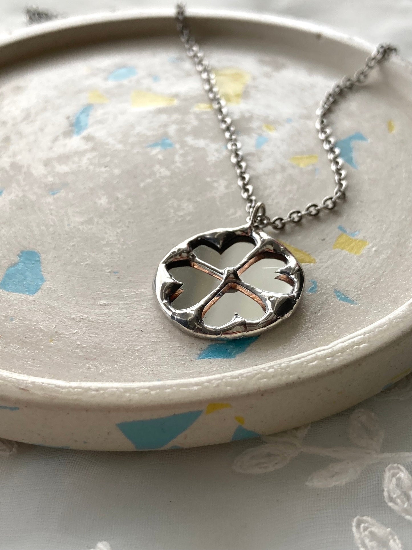 Clover Necklace, Four Leaf Lucky Clover Necklace, st Patricks day gift, Birthday Gift, Summer Jewelry