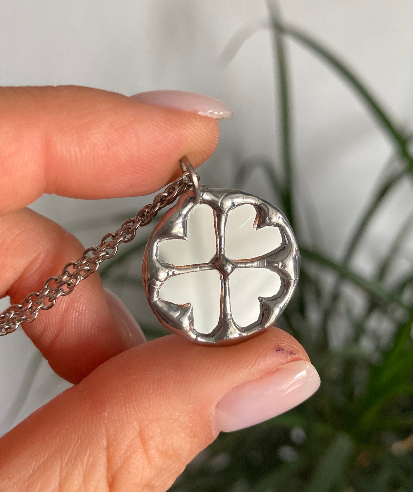 Clover Necklace, Four Leaf Lucky Clover Necklace, st Patricks day gift, Birthday Gift, Summer Jewelry