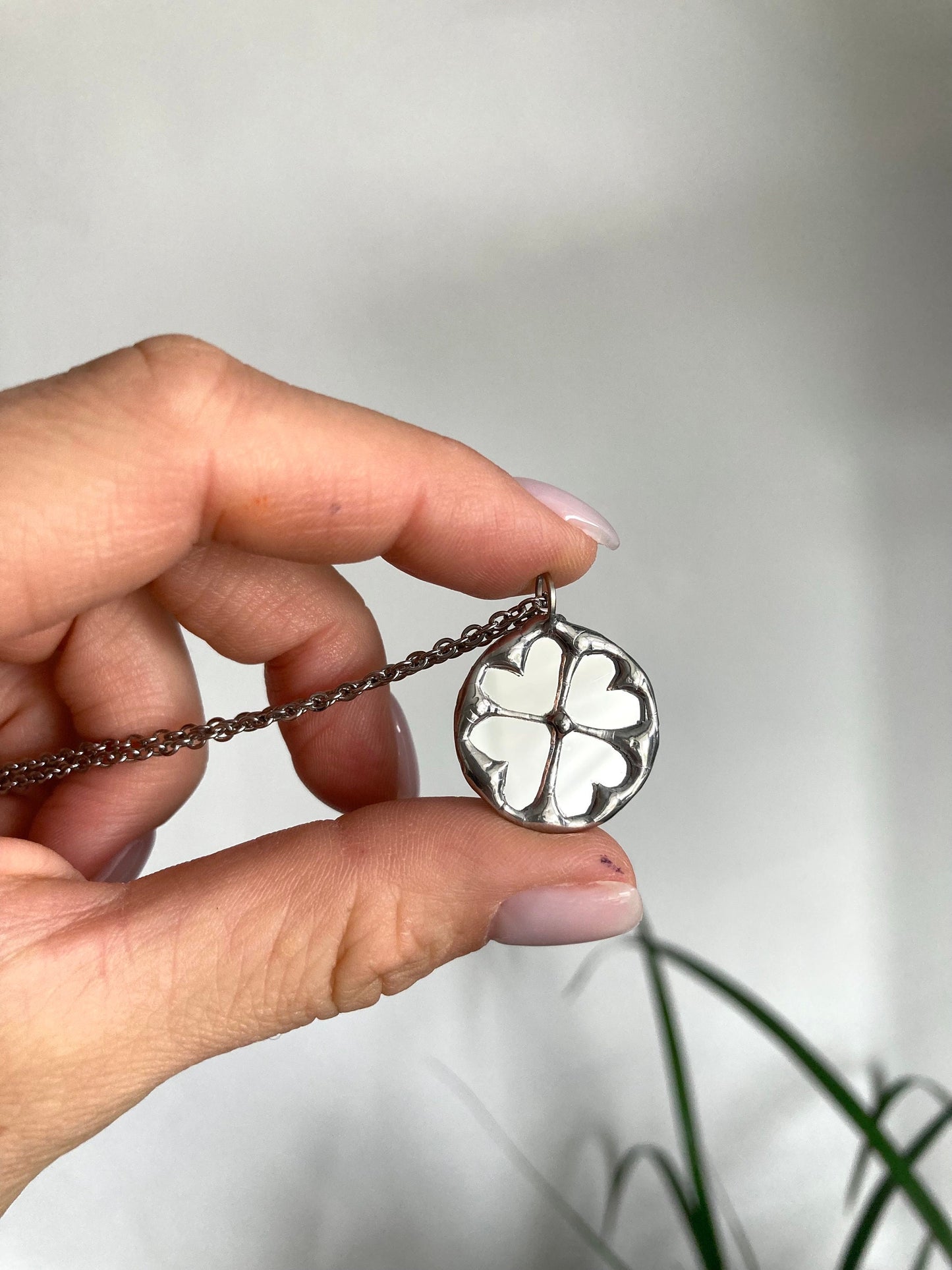 Clover Necklace, Four Leaf Lucky Clover Necklace, st Patricks day gift, Birthday Gift, Summer Jewelry