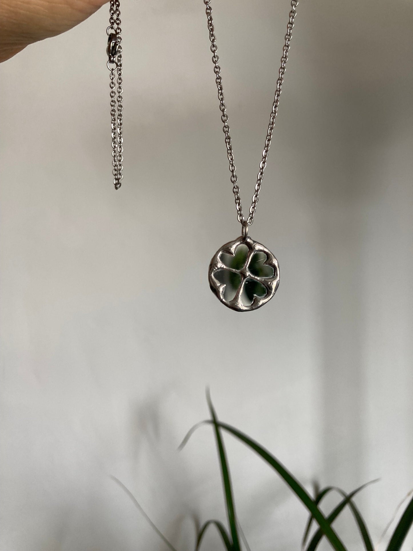 Clover Necklace, Four Leaf Lucky Clover Necklace, st Patricks day gift, Birthday Gift, Summer Jewelry
