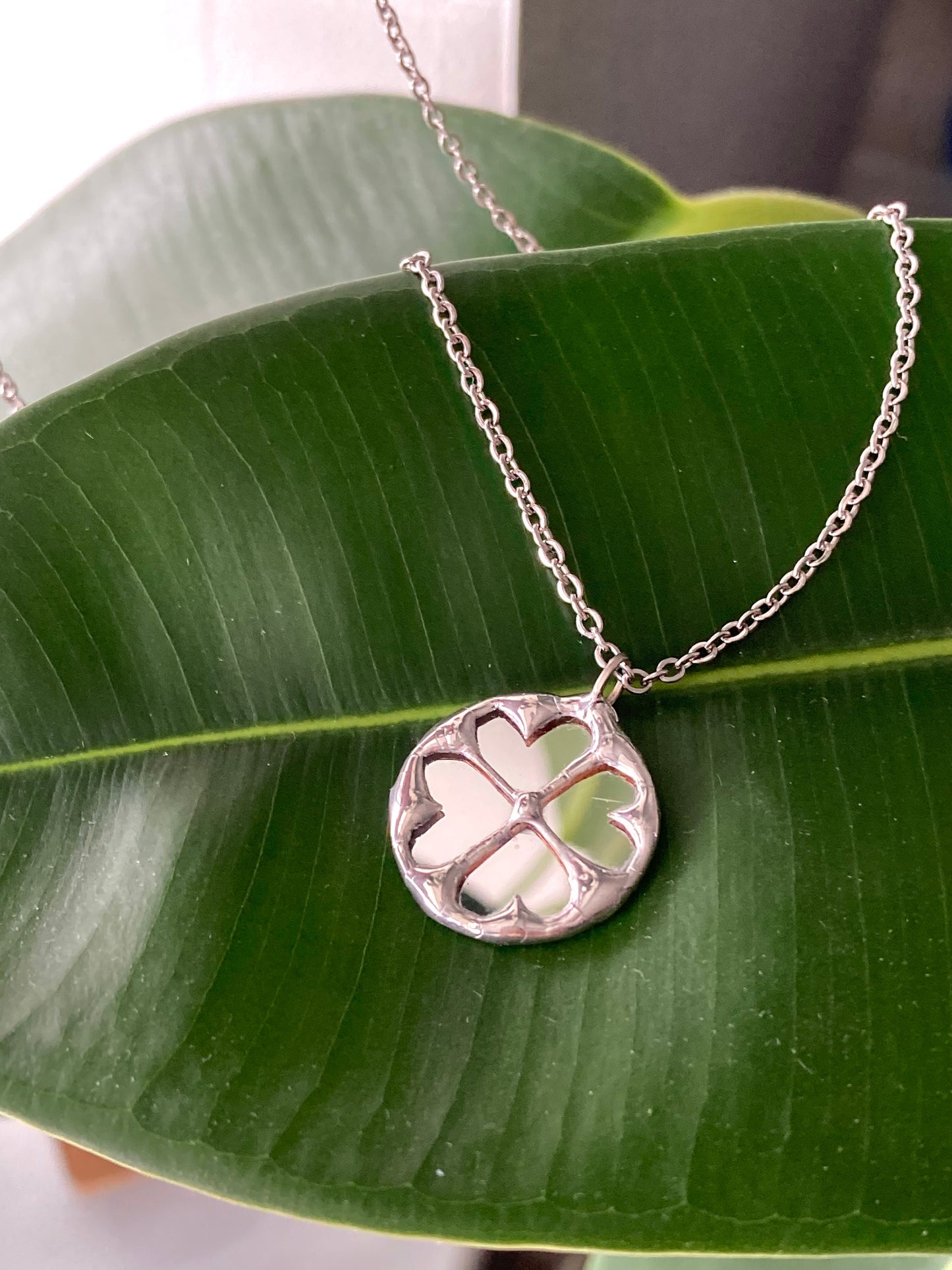 Clover Necklace, Four Leaf Lucky Clover Necklace, st Patricks day gift, Birthday Gift, Summer Jewelry