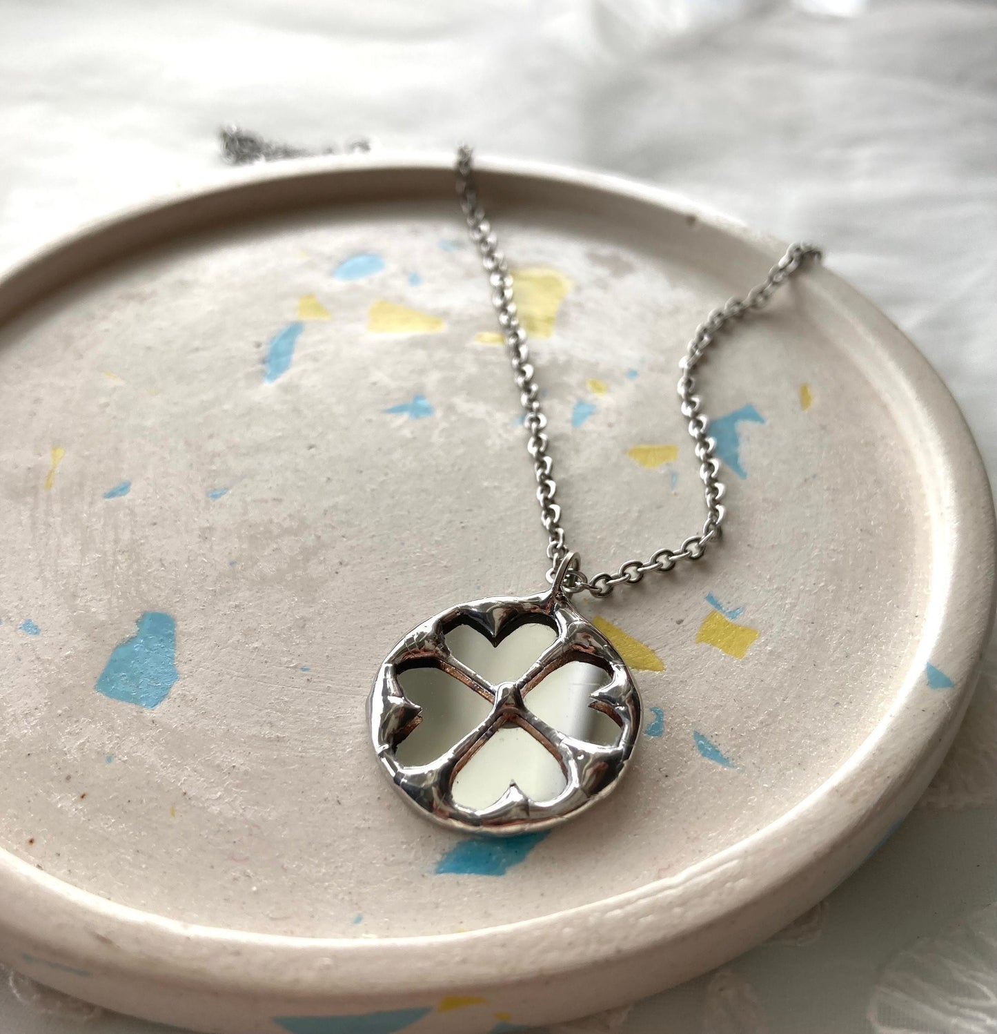 Clover Necklace, Four Leaf Lucky Clover Necklace, st Patricks day gift, Birthday Gift, Summer Jewelry