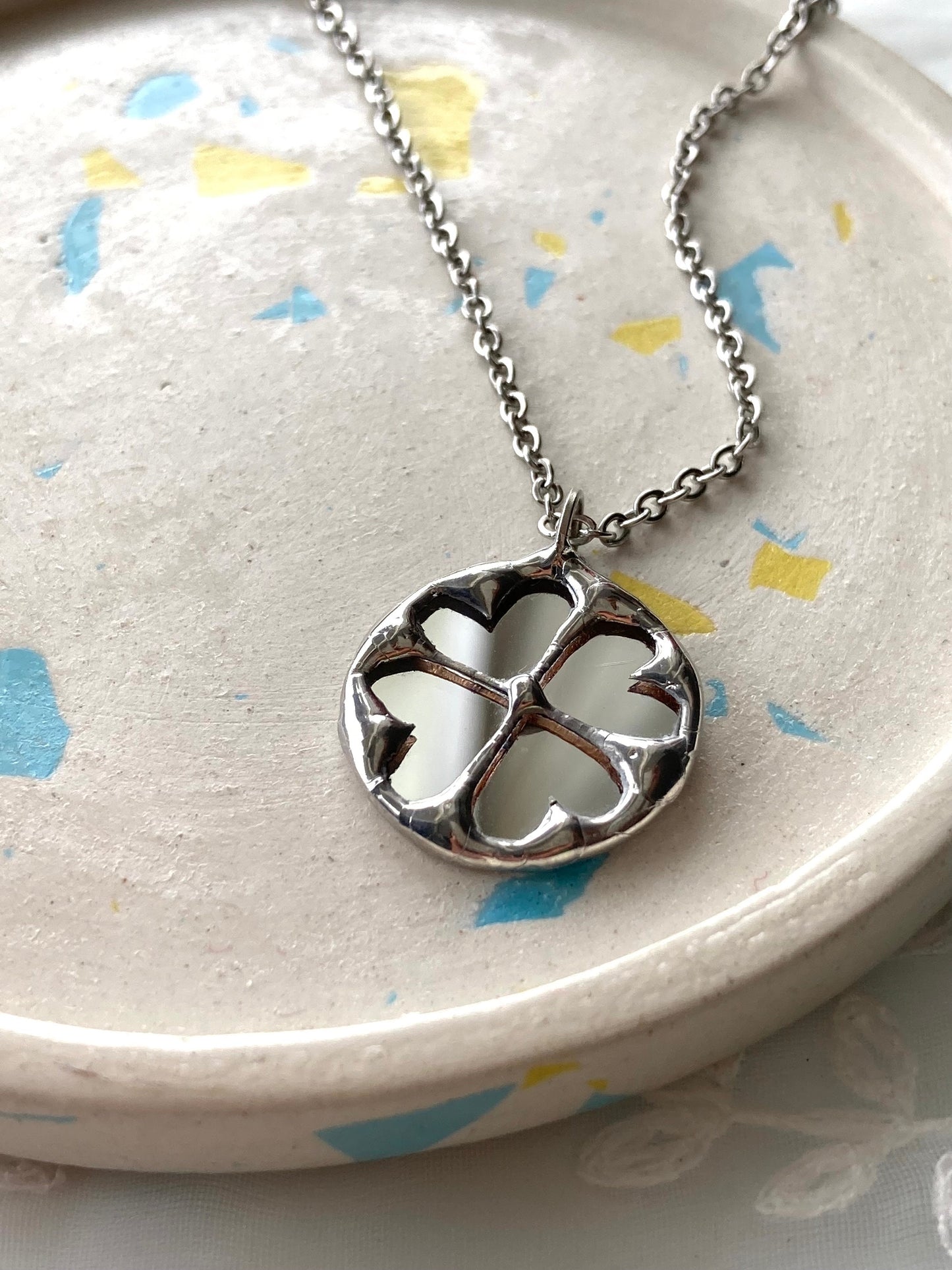 Clover Necklace, Four Leaf Lucky Clover Necklace, st Patricks day gift, Birthday Gift, Summer Jewelry
