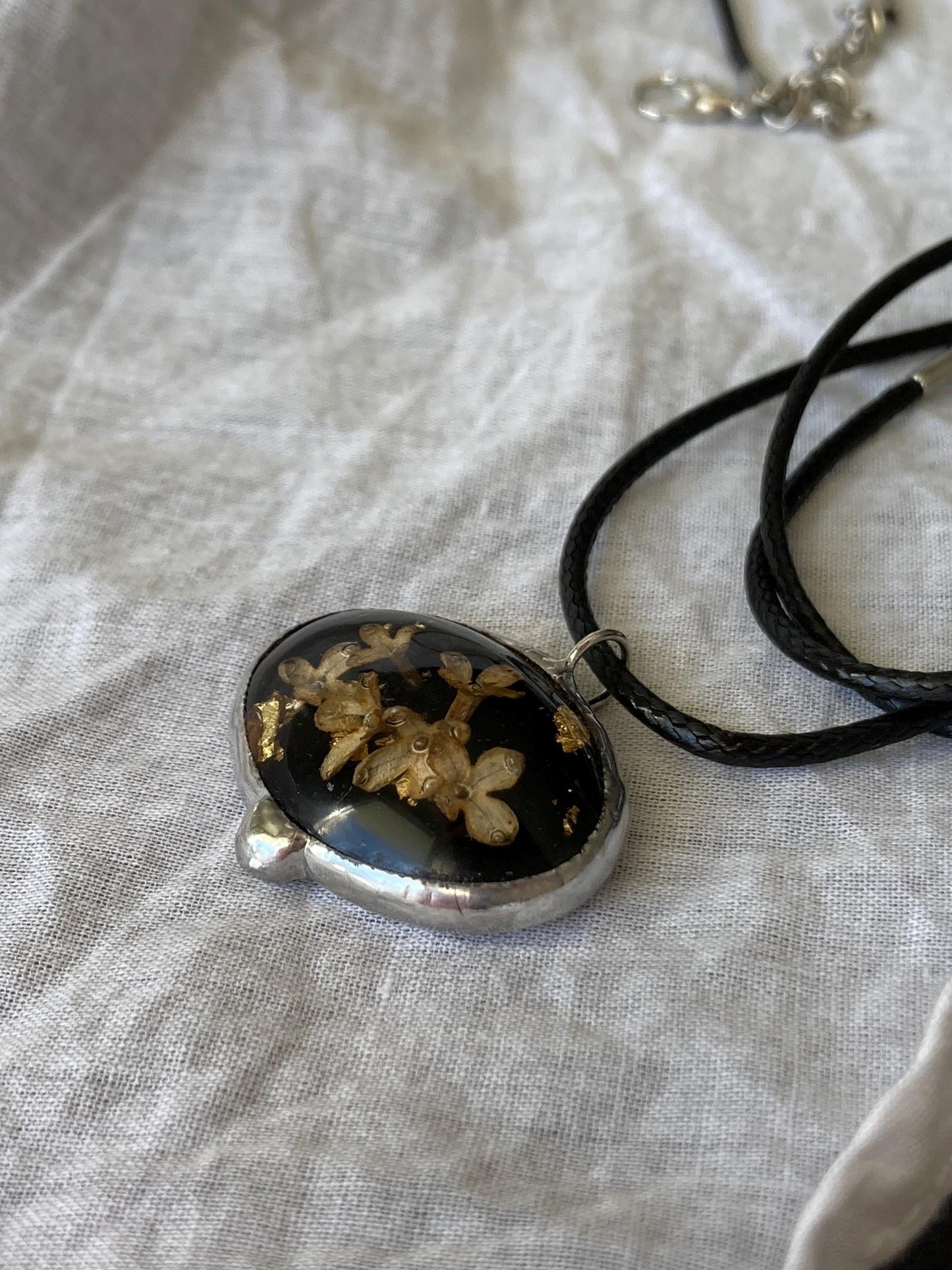 Real Flower Pendant: Gothic Lunnitsa Amulet, Slavic Jewelry