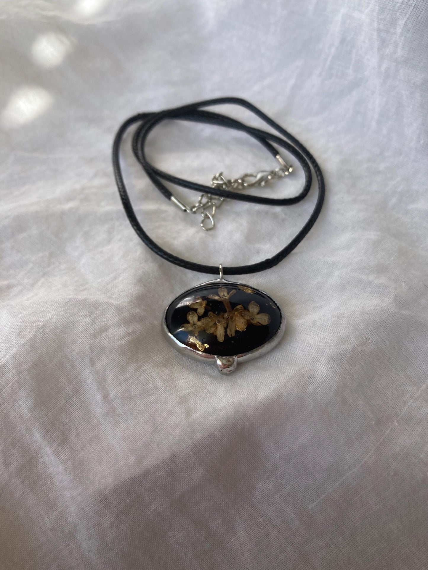 Real Flower Pendant: Gothic Lunnitsa Amulet, Slavic Jewelry