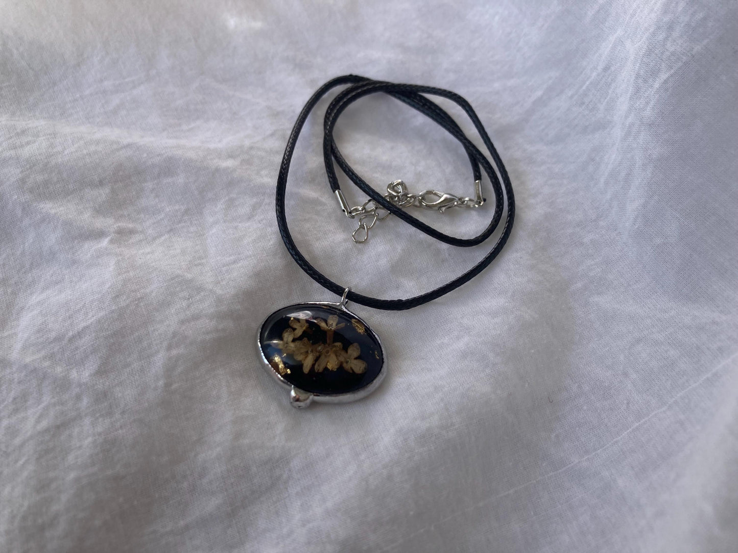 Real Flower Pendant: Gothic Lunnitsa Amulet, Slavic Jewelry