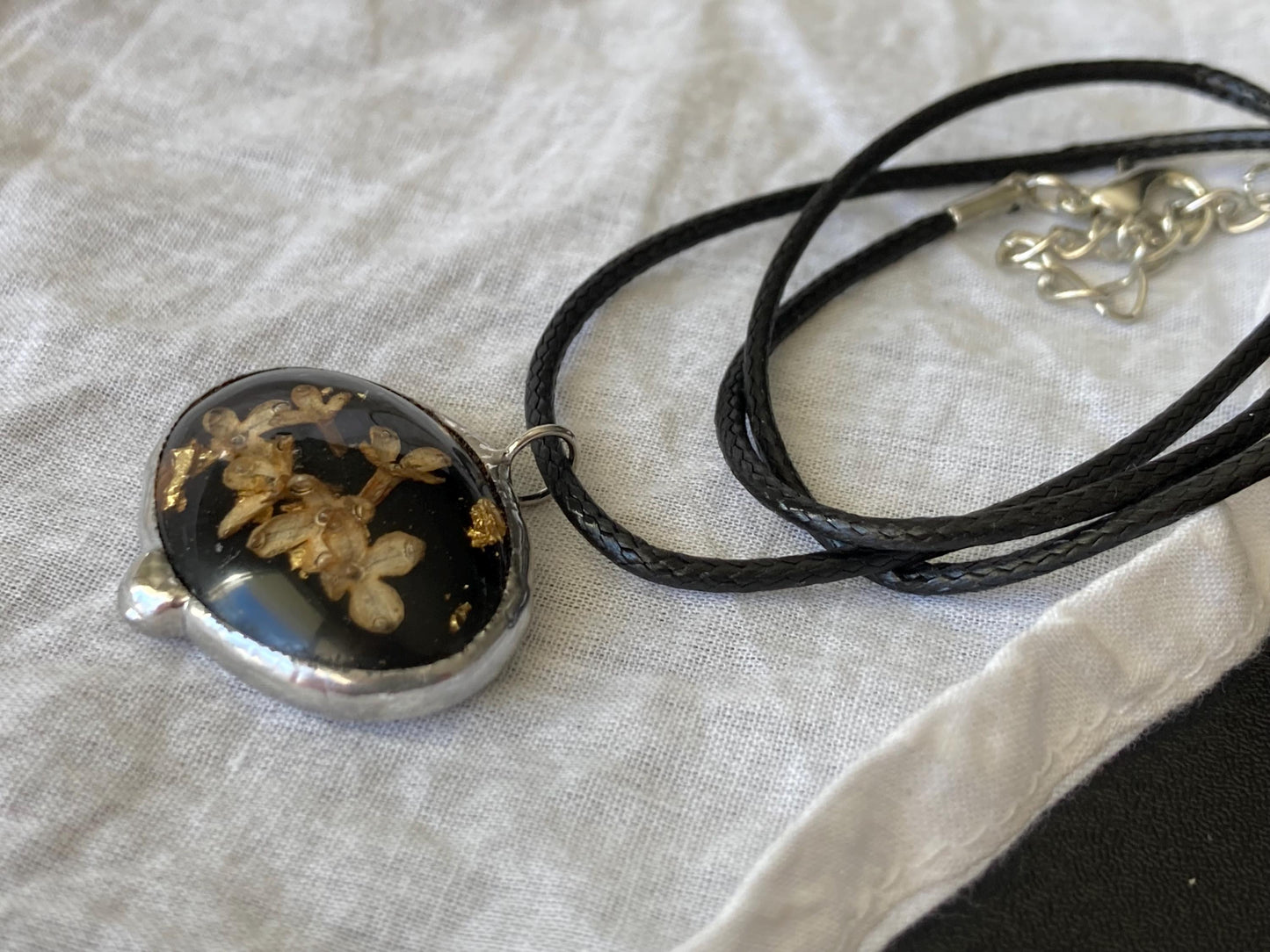 Real Flower Pendant: Gothic Lunnitsa Amulet, Slavic Jewelry