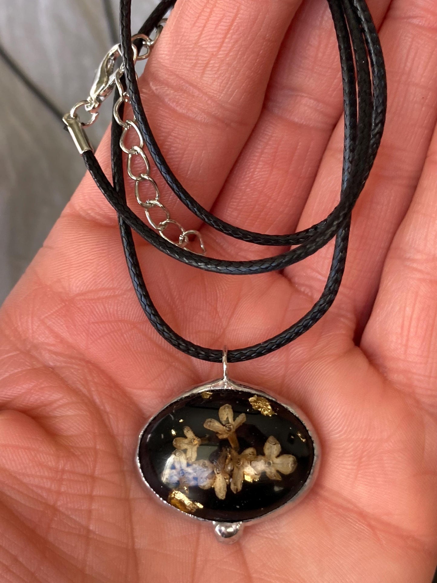 Real Flower Pendant: Gothic Lunnitsa Amulet, Slavic Jewelry