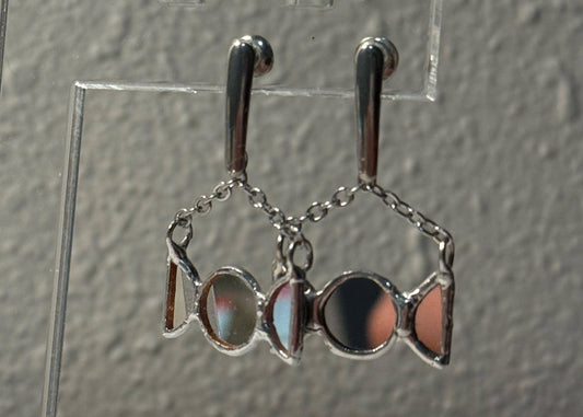 Triple Goddess Mirror Earrings: Neopagan Symbol Jewelry