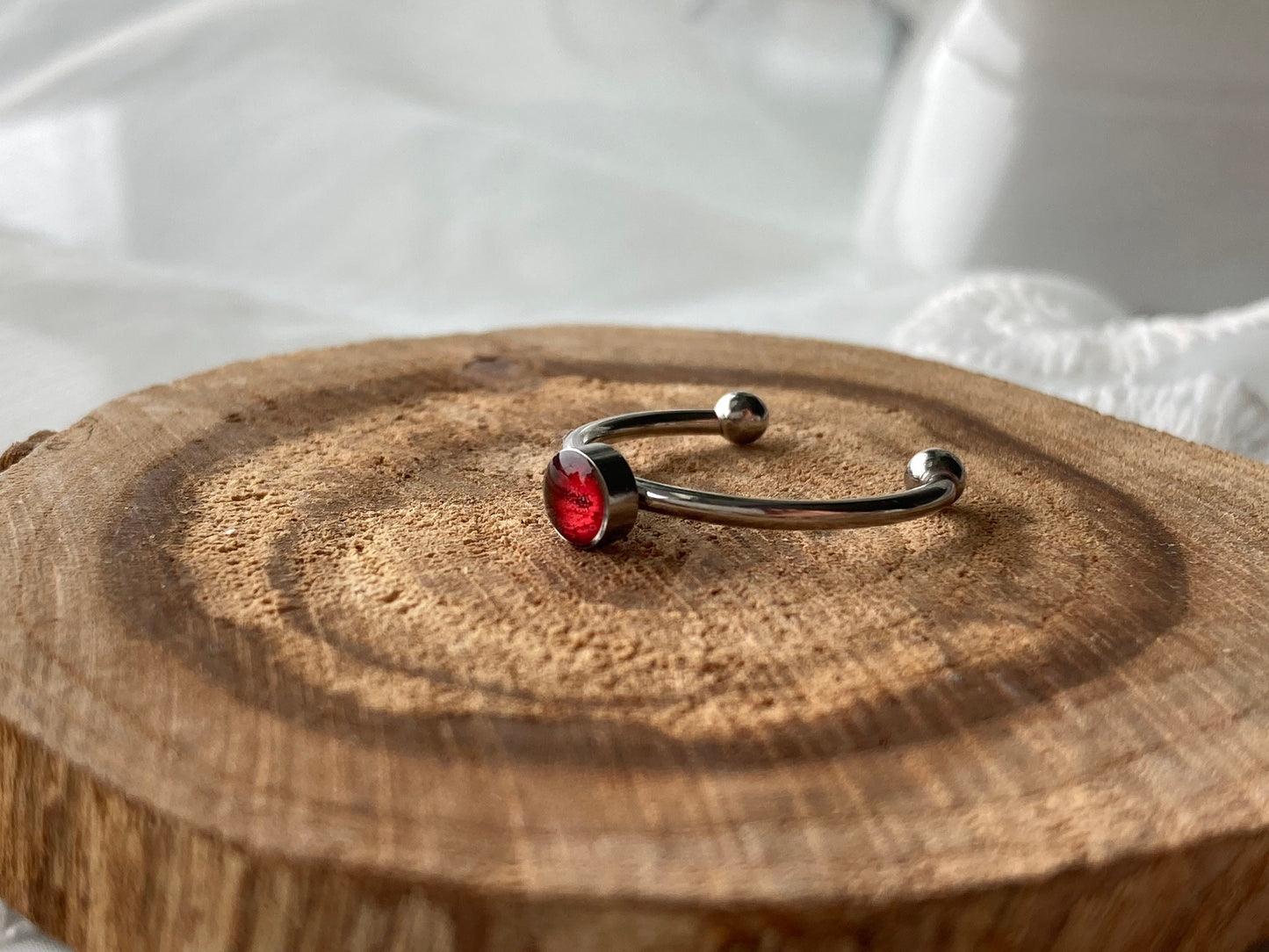 Tiny Stainless Steel Rings, Flower mood ring