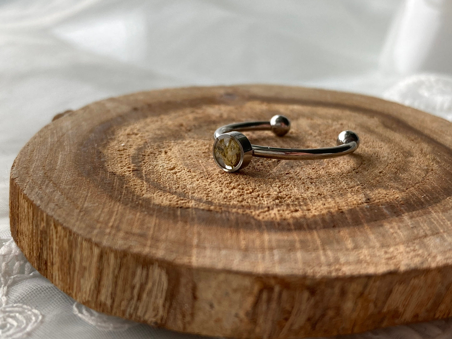 Tiny Stainless Steel Rings, Flower mood ring